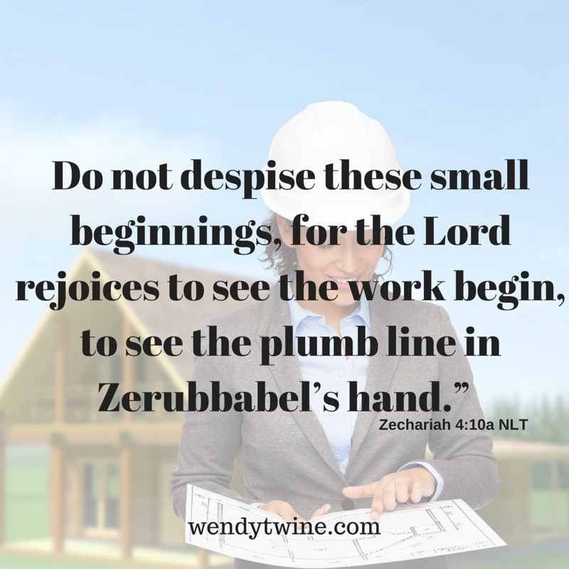 Do not despise these small beginnings,